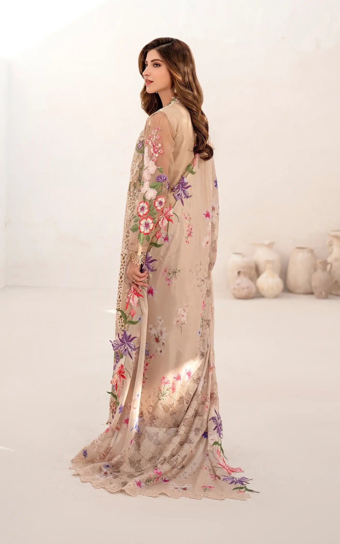 Asifa & Nabeel Azalia Luxury Lawn'25 Carnation (AZL25-09)
