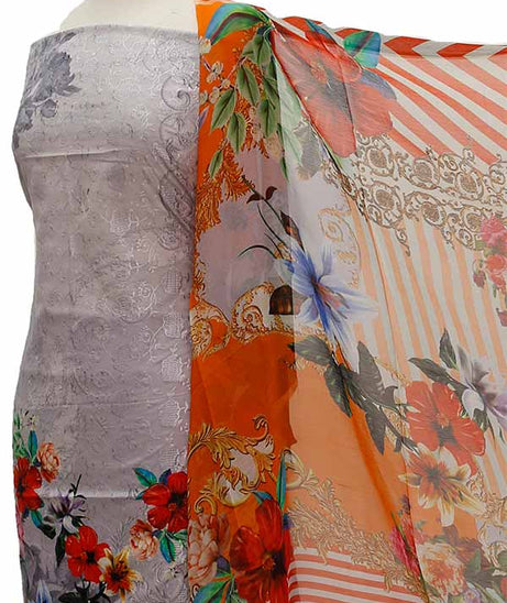 Chiken Kari Lawn Chiffon Duptt'21 D#12-12