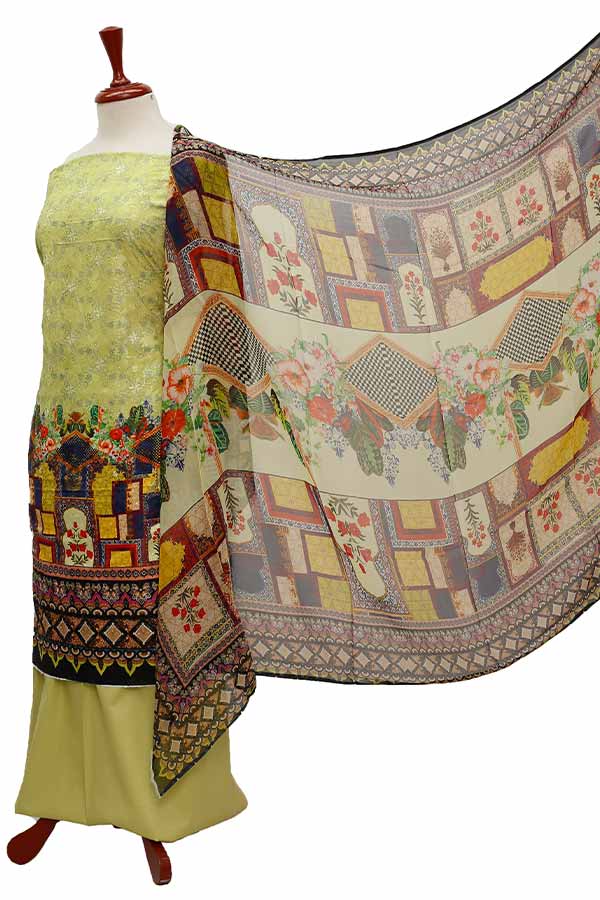 Chiken Kari Lawn Chiffon Duptt'21 D#12-2