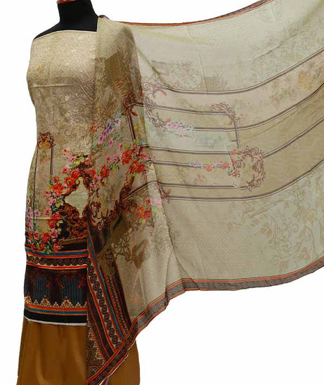 Chiken Kari Lawn Chiffon Duptt'21 D#12-3