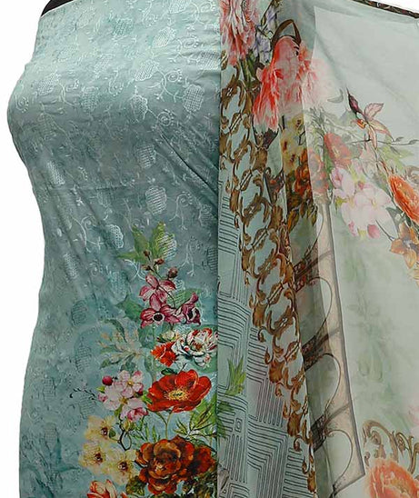 Chiken Kari Lawn Chiffon Duptt'21 D#12-35