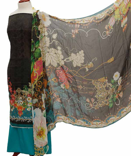 Chiken Kari Lawn Chiffon Duptt'21 D#12-43