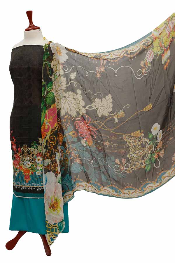 Chiken Kari Lawn Chiffon Duptt'21 D#12-43
