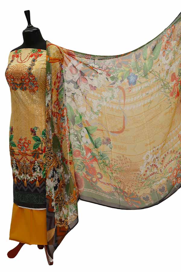Chiken Kari Lawn Chiffon Duptt'21 D#12-44