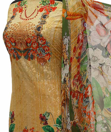 Chiken Kari Lawn Chiffon Duptt'21 D#12-44