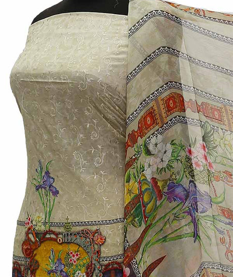 Chiken Kari Lawn Chiffon Duptt'21 D#12-45