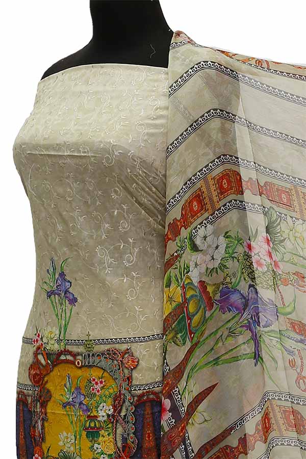 Chiken Kari Lawn Chiffon Duptt'21 D#12-45