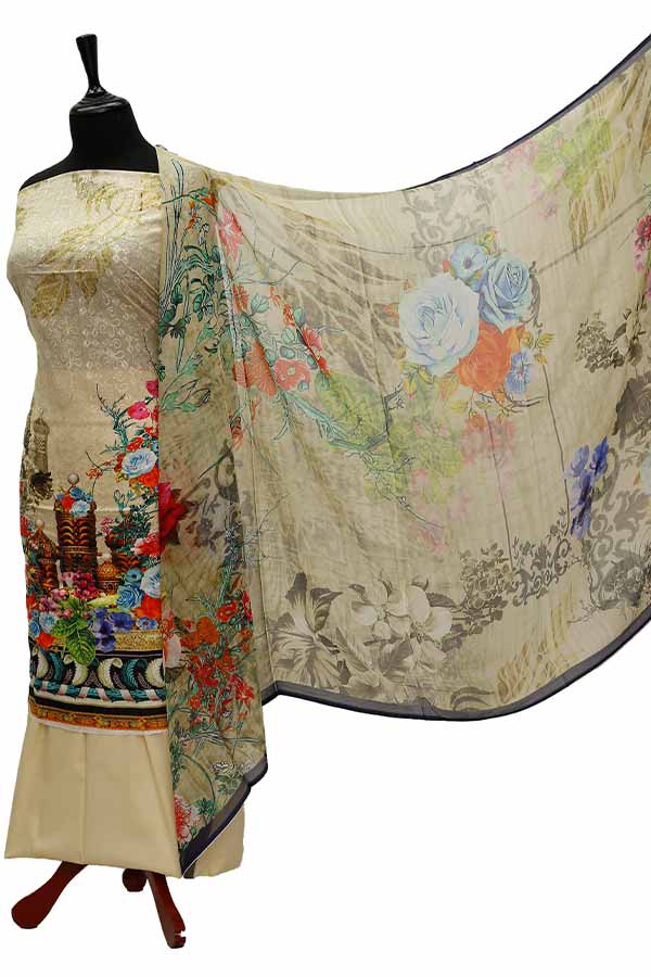 Chiken Kari Lawn Chiffon Duptt'21 D#12-49