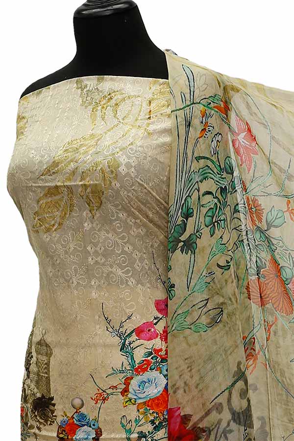 Chiken Kari Lawn Chiffon Duptt'21 D#12-49
