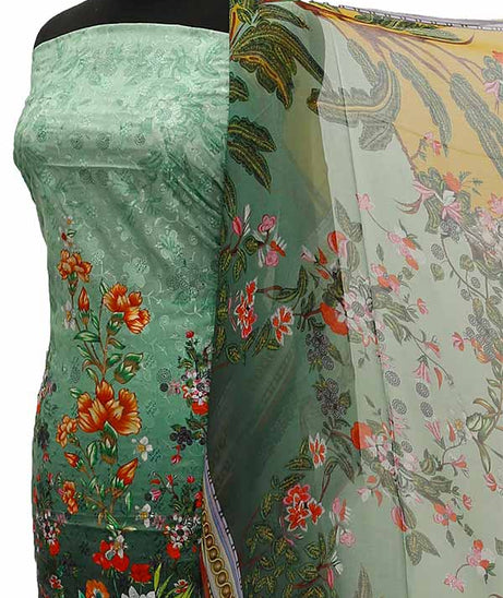 Chiken Kari Lawn Chiffon Duptt'21 D#12-6