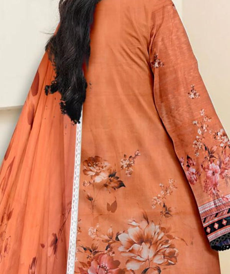 Classy Digital Emb Lawn`23 Peach