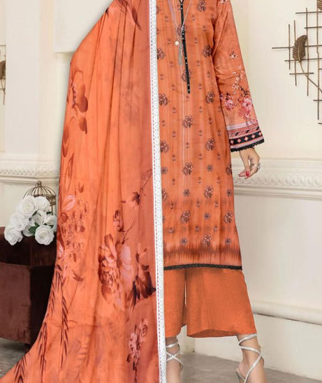 Classy Digital Emb Lawn`23 Peach