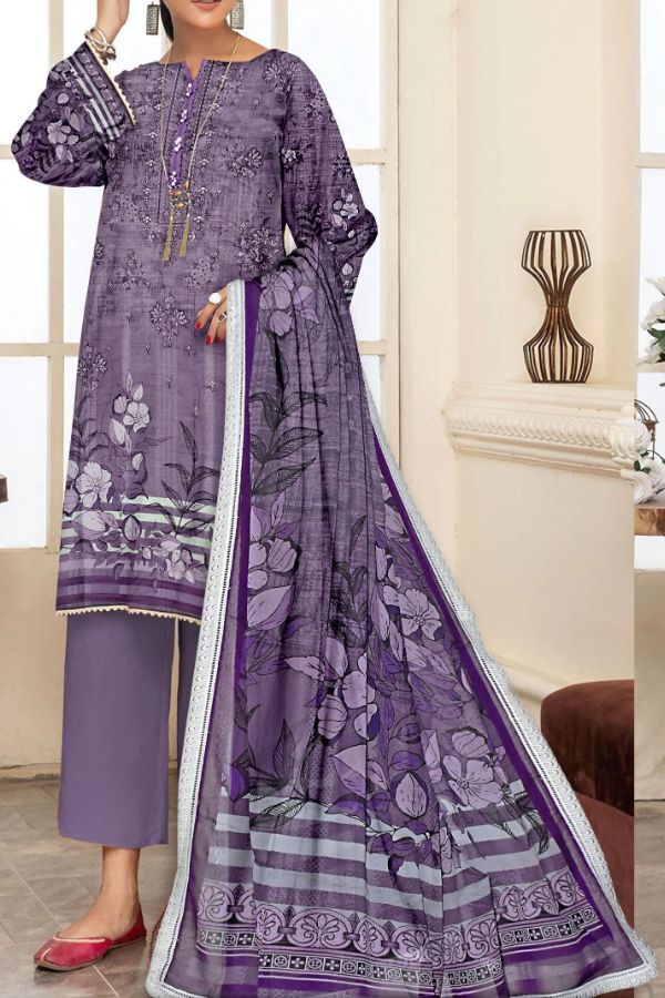 Classy Digital Emb Lawn`23 Purple