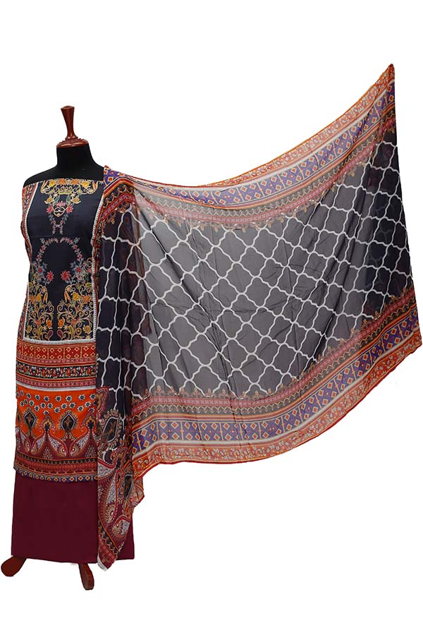 Colorita D/Print Lawn`21 D#3012 (Maroon)