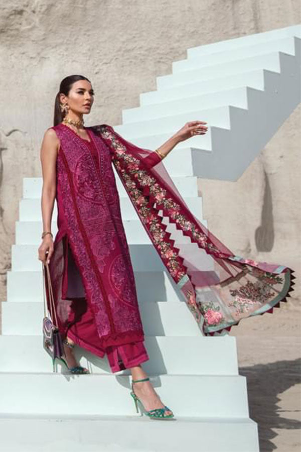 Crimson by Saira Shakira Embroidered Jacquard Suits Unstitched 3 Piece CR21LS 7B-SCARLET - Luxury Collection