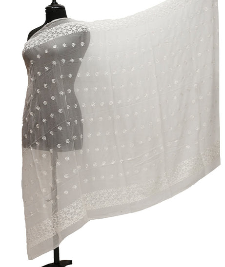 Crinckle Chiffon Chickenkari Dupatta D#5-B