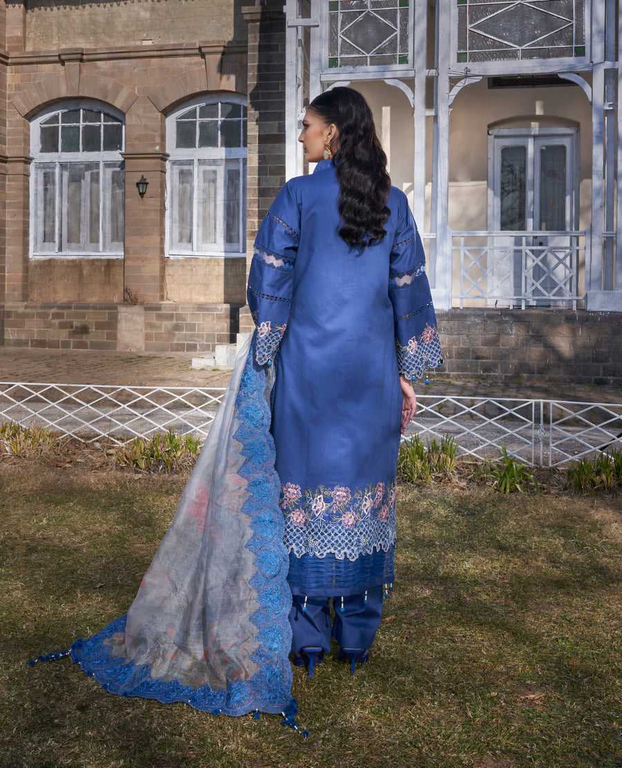 Atiya Irfan Preet Luxury Lawn`25 MISORA BLUE