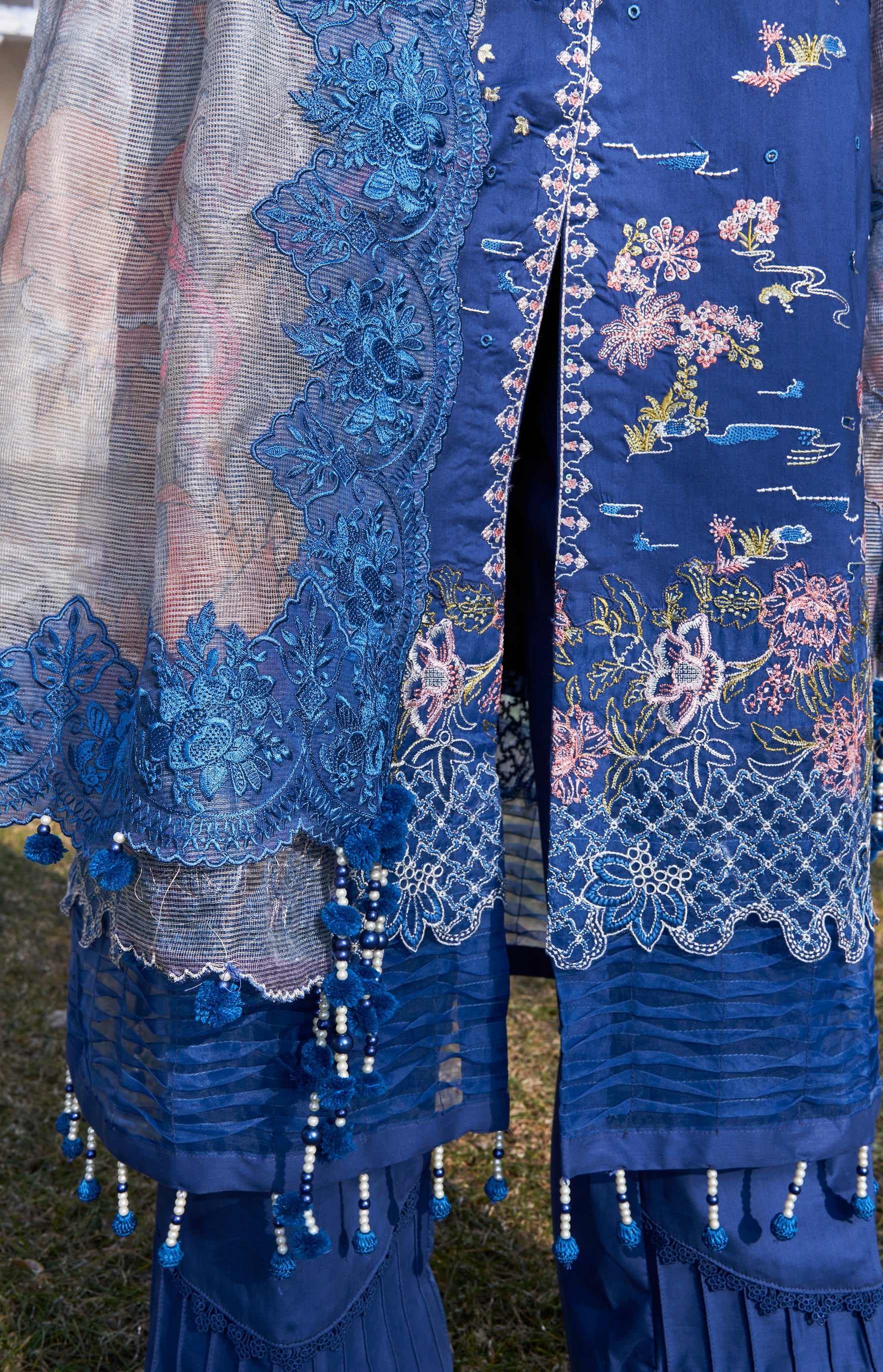 Atiya Irfan Preet Luxury Lawn`25 MISORA BLUE