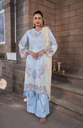 Atiya Irfan Preet Luxury Lawn`25 VAILA BLUE