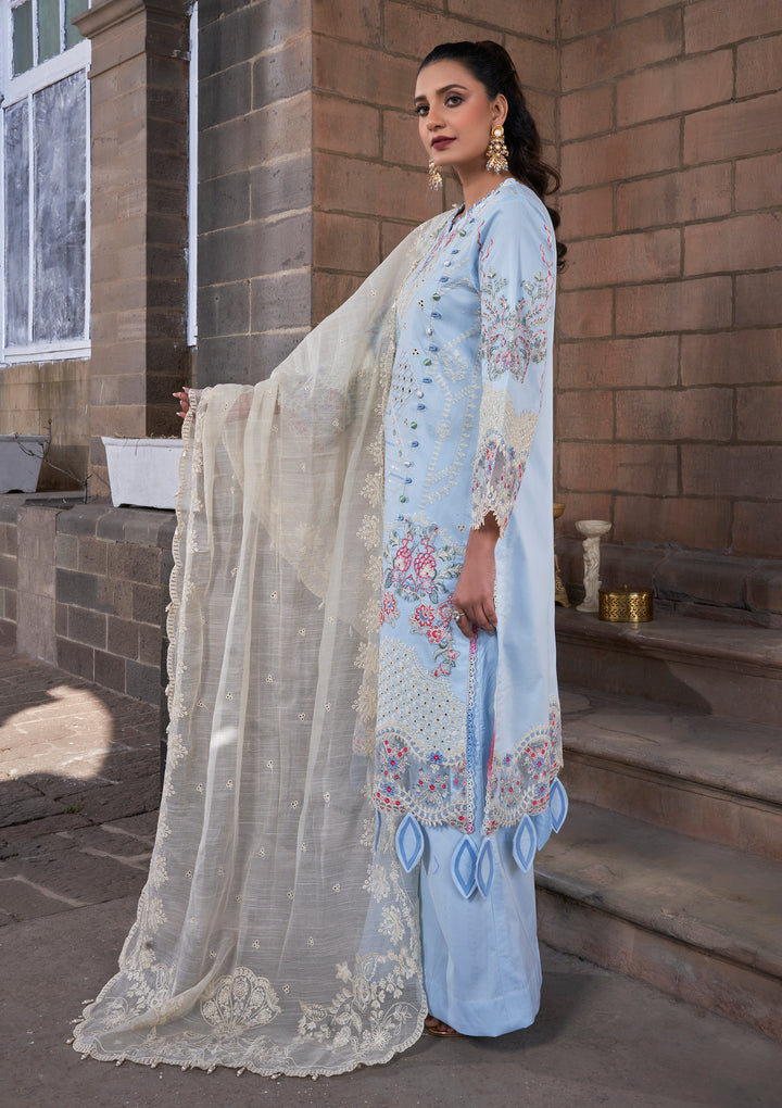 Atiya Irfan Preet Luxury Lawn`25 VAILA BLUE