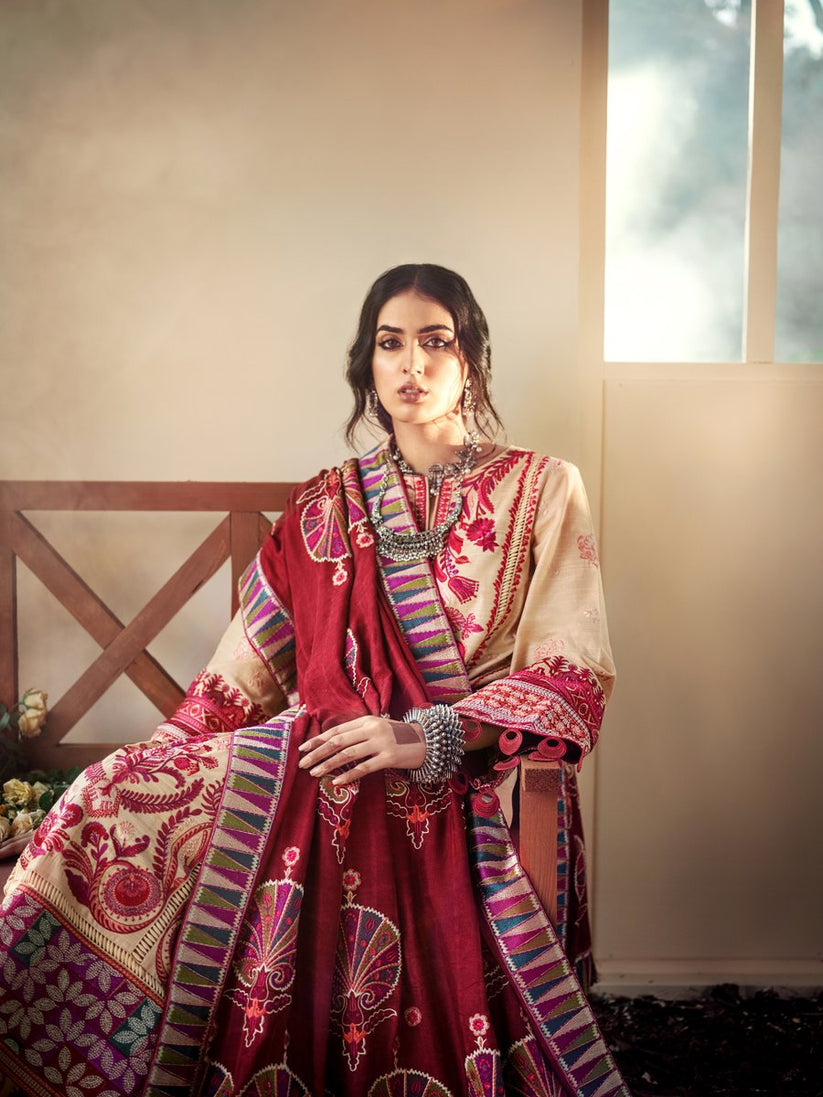 Maryam Hussain Winter Shawl Collection`21 D#08 FLORENCE