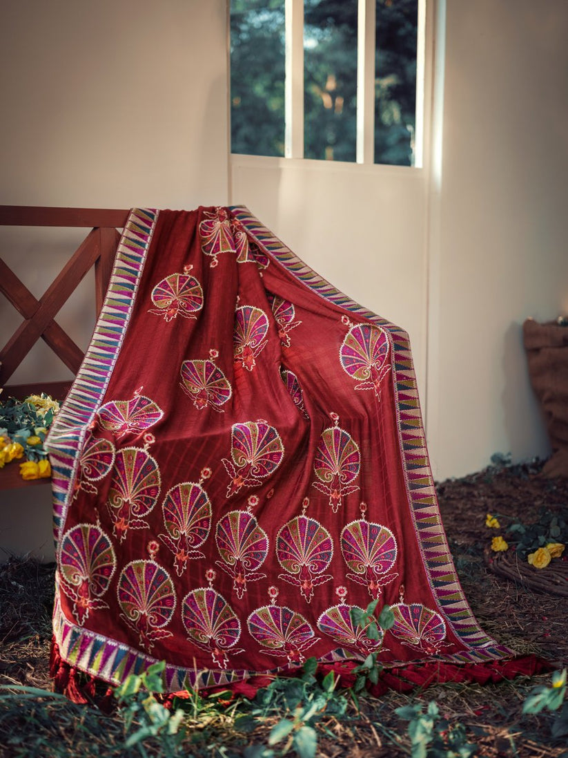 Maryam Hussain Winter Shawl Collection`21 D#08 FLORENCE