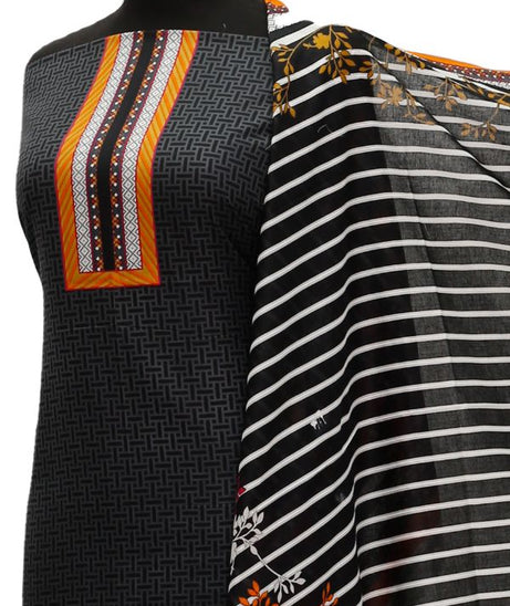 Daman Print Lawn`21 D#1301 (Black)