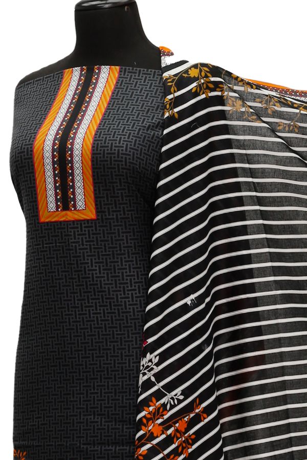 Daman Print Lawn`21 D#1301 (Black)