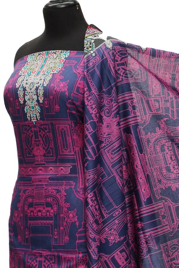 Daman Print Lawn`21 D#1322 (Blue)