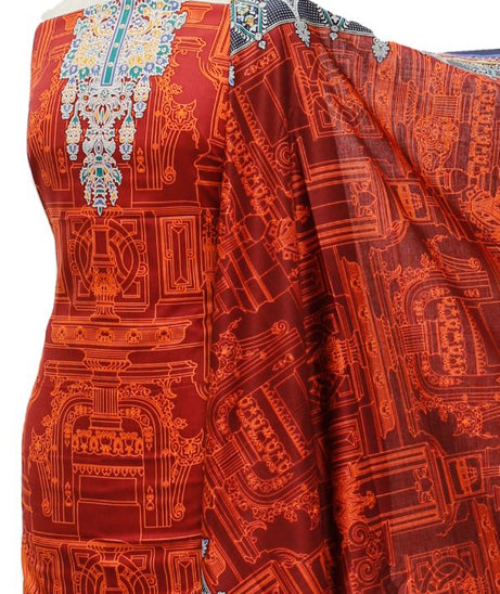 Daman Print Lawn`21 D#1322 (Rust)