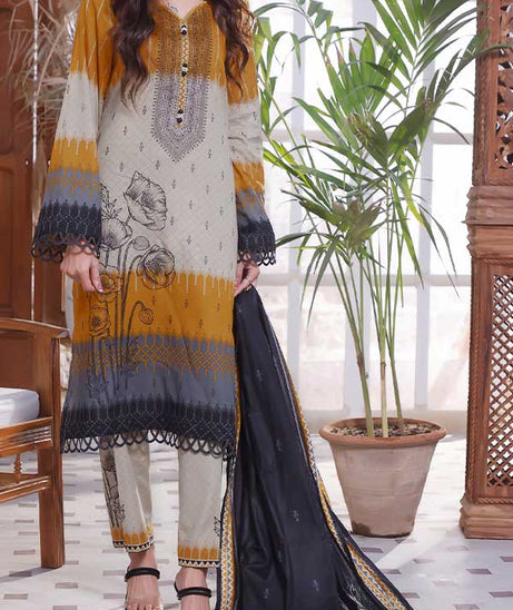 Daman Print Lawn'22 D#1502 Mustard