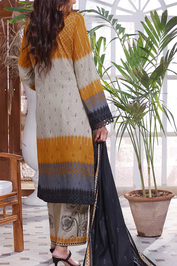 Daman Print Lawn'22 D#1502 Mustard