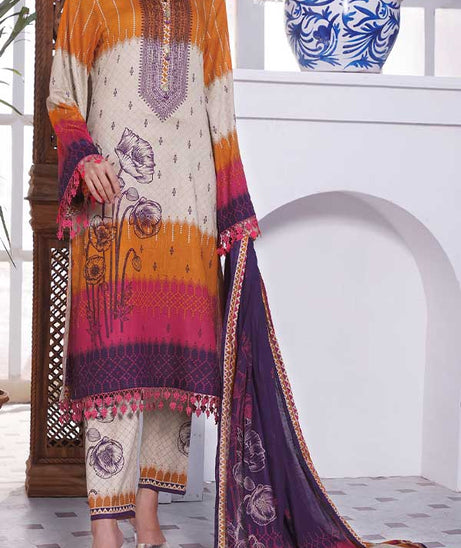 Daman Print Lawn'22 D#1502 Orange