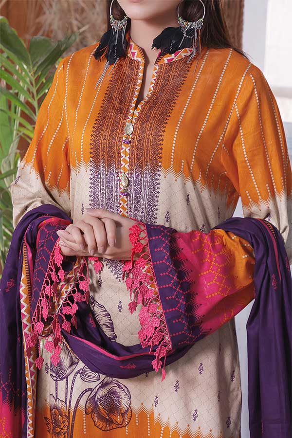 Daman Print Lawn'22 D#1502 Orange