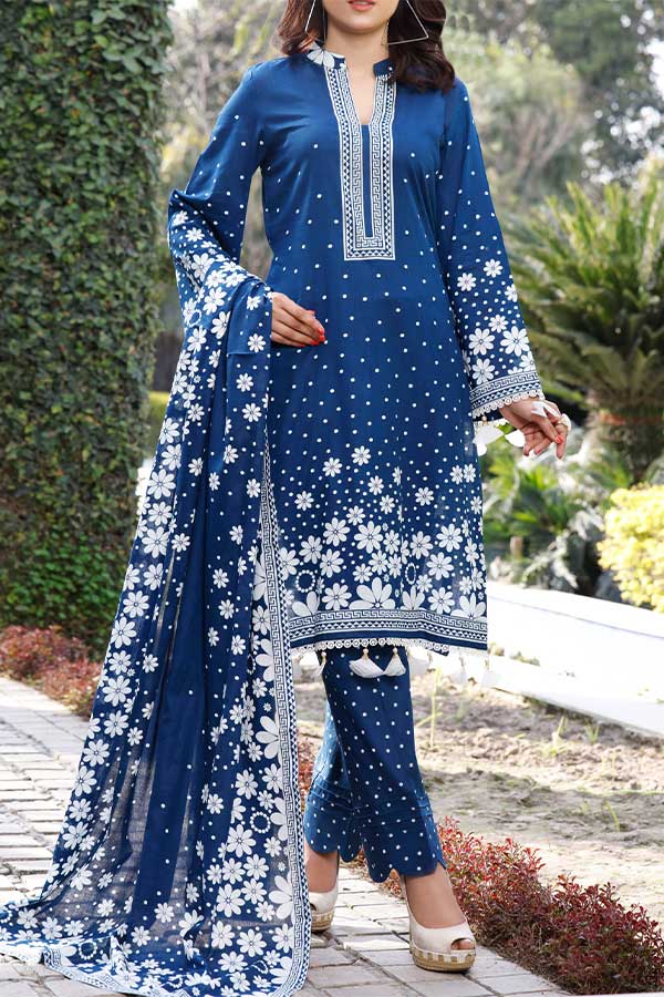Daman Print Lawn'22 D#1514 Blue