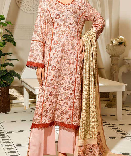 Daman Print Lawn'22 D#1518 Peach