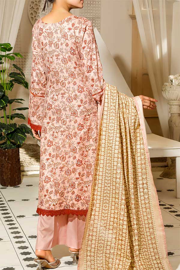 Daman Print Lawn'22 D#1518 Peach