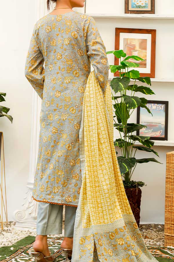 Daman Print Lawn'22 D#1518 Grey
