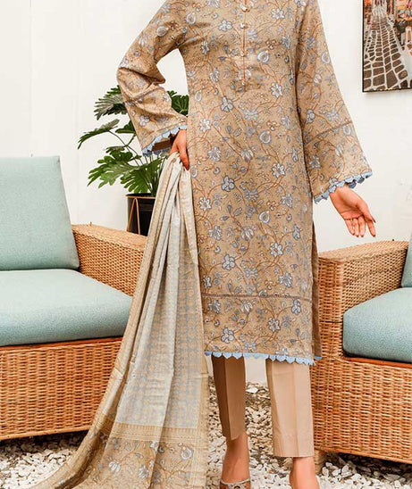 Daman Print Lawn'22 D#1518 Brown