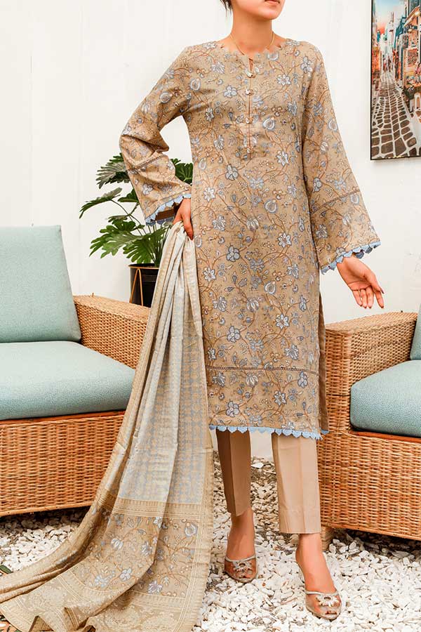 Daman Print Lawn'22 D#1518 Brown