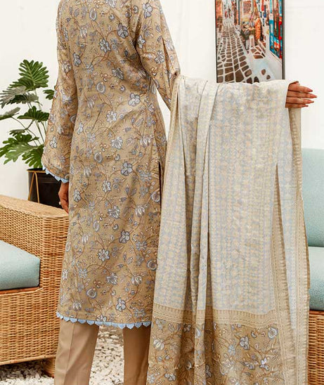 Daman Print Lawn'22 D#1518 Brown