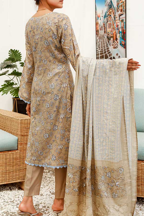 Daman Print Lawn'22 D#1518 Brown