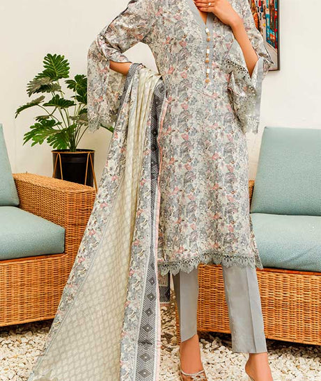 Daman Print Lawn'22 D#1519 Grey