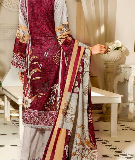 Daman Print Lawn'22 D#1526 Maroon