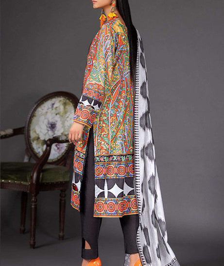 Deeba S/S Digital Lawn`23 D#1 (Orange)