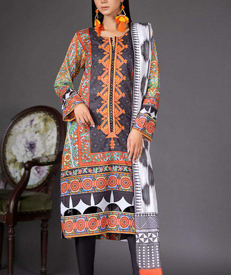 Deeba S/S Digital Lawn`23 D#1 (Orange)
