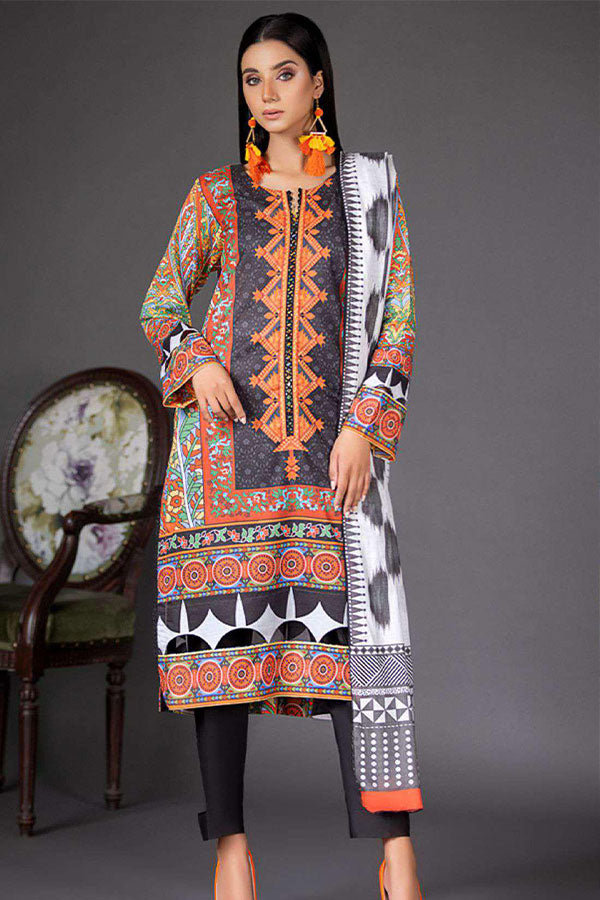 Deeba S/S Digital Lawn`23 D#1 (Orange)