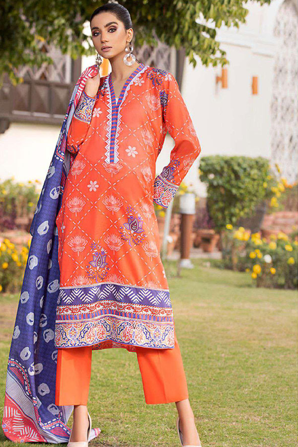 Deeba S/S Digital Lawn`23 D#1 (Pink)
