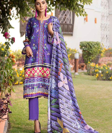 Deeba S/S Digital Lawn`23 D#1 (Purple)