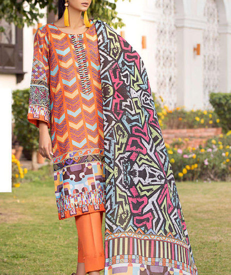 Deeba S/S Digital Lawn`23 D#1 (Rust)